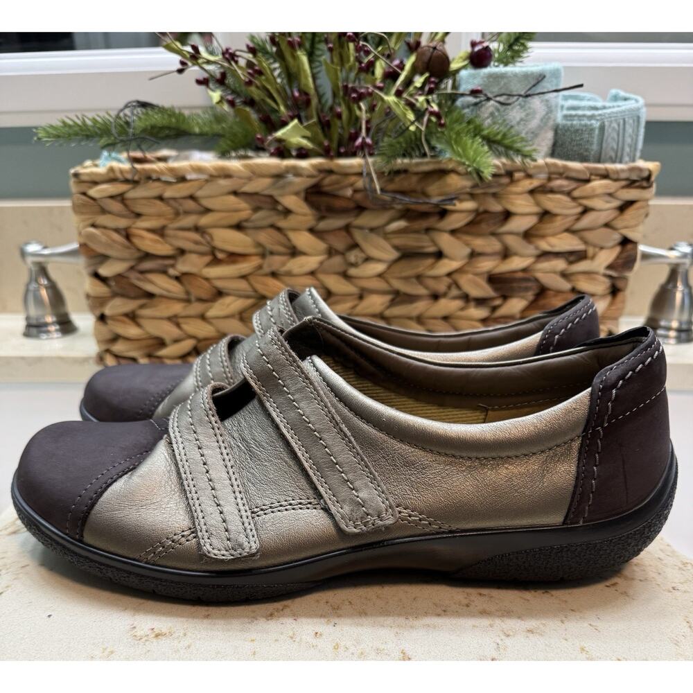 Hotter Comfort Concept Leap Shoes Size 10 Brown Metallic Adjustable Straps - Picture 6 of 10